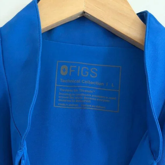 Figs Sebina Scrub Jacket in Royal Blue, Size Large - Picture 7 of 9